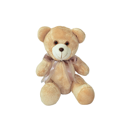 ADICIONAL - Urso de pelúcia articulado com laço médio