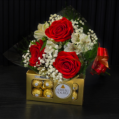 Kit Mariza - Rosas IMPORTADAS + Ferrero Rocher 100g