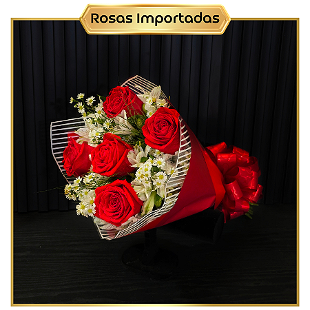 Buquê Aruna - Rosas IMPORTADAS e Astromelias