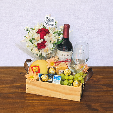 Cesta Bellarouge - Queijo e Vinho