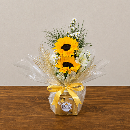 Kit Sun Vibes - Girassois + Ferrero Rocher 50g