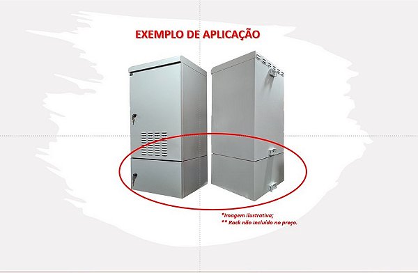 Rack Outdoor IP55 Com Compartimento 6U para Baterias Poste/Piso/Torre ...
