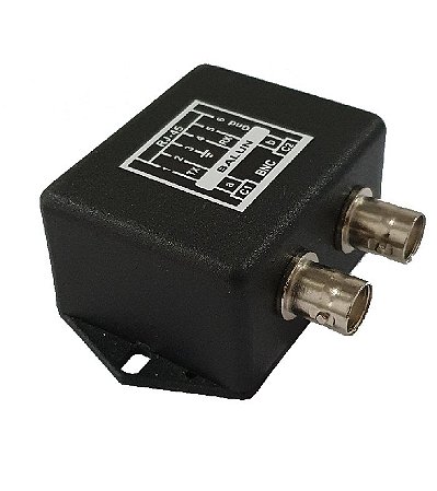 Balun Unitário 1 Fêmea Rj45 e 2 BNC Fêmea E1 X 75 Ohms / 120 Ohms