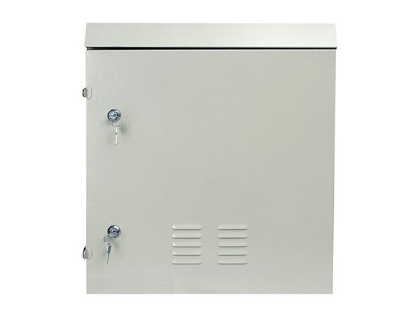 Rack Outdoor Eco 12U X 350mm 19 Polegadas, Em Aço Galvanizado IP55 Para Poste/Parede Cinza Ral 7035