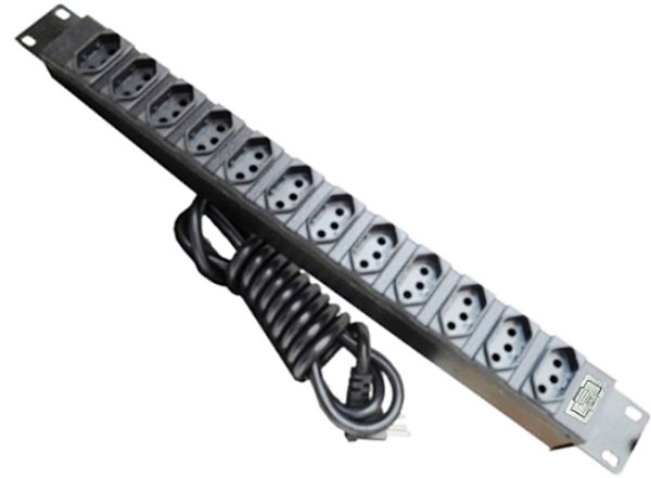 Régua Calha PDU Tomadas Padrão NBR 14136 Com Fusível, Modelo 19 ...