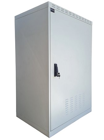 Gabinete Outdoor Piso IP55 36U A1607 X L970 X P650 Alumínio, Para Banco De Baterias, Porta Frontal Ventilada, Paredes Duplas