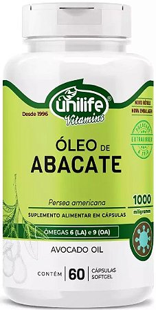 Cápsulas de Óleo de Abacate 60 de 1000mg Unilife