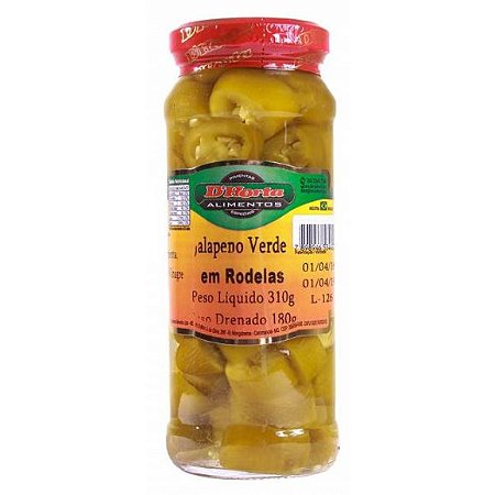 Pimenta Jalapeno Verde 180g D'Horta