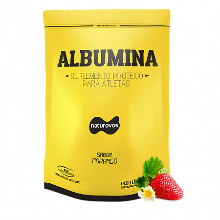 Albumina Sabor Morango 420g Naturovos