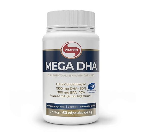 Mega DHA Ômega 3 60 Cápsulas de 1g Vitafor