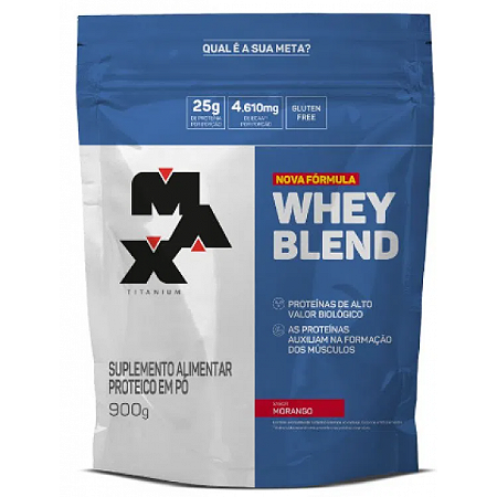 Whey Blend Morango 900g Max Titanium