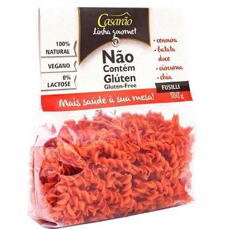 Macarrão Fusilli Cenoura, Batata Doce, Curcuma e Chia 300g Casarão