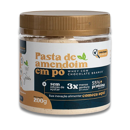 Pasta de Amendoim em Pó Whey com Chocolate Branco 200g Terra dos Grãos