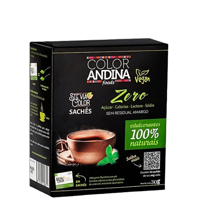 Adoçante Stevia 50 Sachês de 600mg (30g) Color Andina