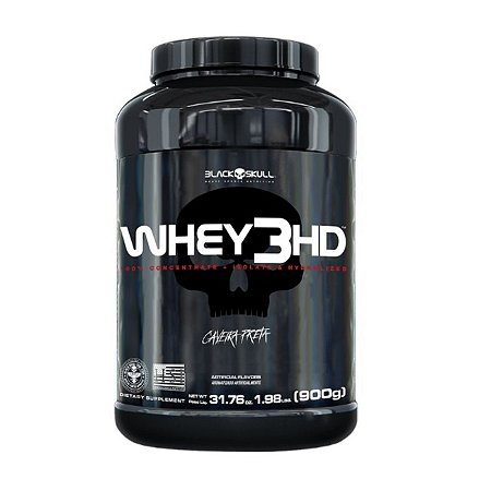 Whey 3HD Sabor Morango 900g Black Skull