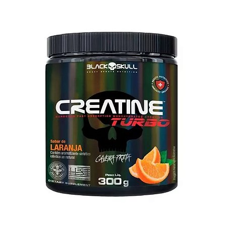 Creatine Turbo Sabor Laranja 300g Black Skull