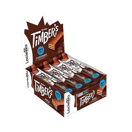 Timber's Wafer Chocolate e Avelã Display 324g Laciella