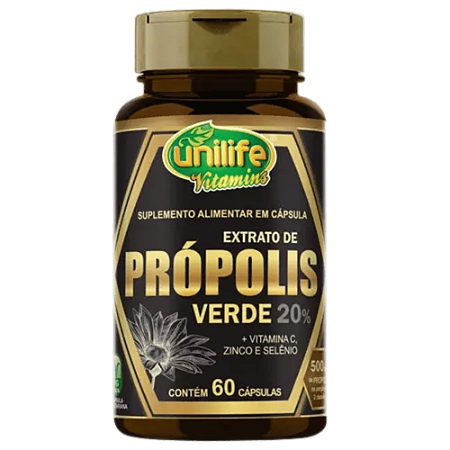 Capsula de Extrato de Própolis Verde 60cp Unilife