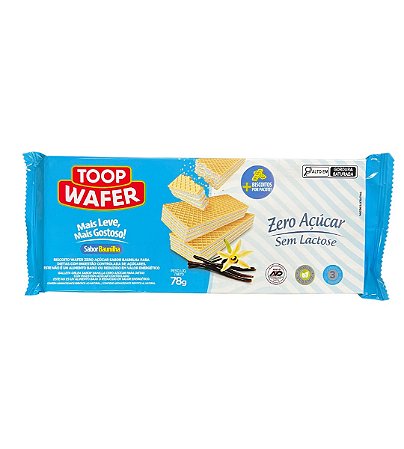 Biscoito Wafer Sabor Baunilha sem Açúcar 78g Toop Wafer