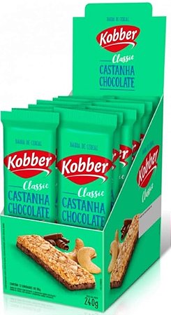 Barra de Cereal sabor Castanha com Chocolate Display 240g Kobber