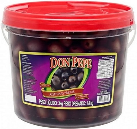 Azeitona Preta Sem Caroço 1,8Kg Don Pepe