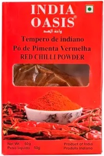 Tempero Indiano Red Chilli Powder 50g India Oasis