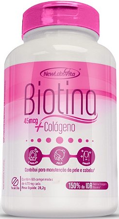 Capsula Biotina com Colágeno 60cp New Labs Vita