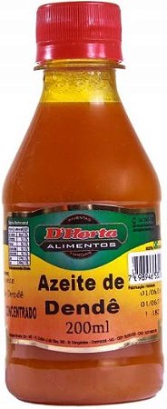 Azeite de Dendê 200ml D'Horta