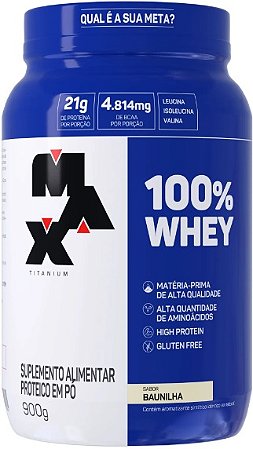Whey 100% Baunilha Pote 900g Max Titanium
