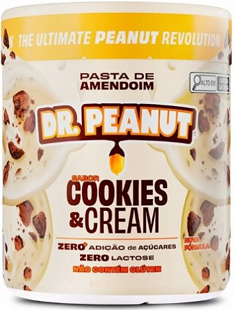 Pasta de Amendoim sabor Cookies & Cream 400g Dr. Peanut