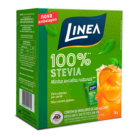 Adoçante Stevia Sache 50 Sachês 6G Linea