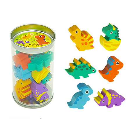 Kit Mini Borrachas 10/12 Peças Com Pote Diversos Temas Papelaria Fofa Divertida