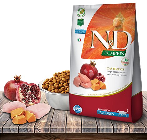 Ração Seca Farmina N&D Pumpkin Feline Frango&Roma para Gatos Adultos Castrados - 1,5Kg