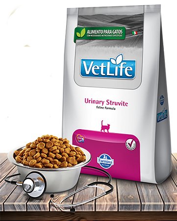 Ração Seca Farmina Vet Life Natural Urinary Struvite para Gatos Adultos com Distúrbios Urinários - 2Kg