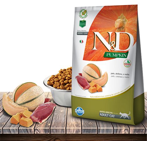 Ração Seca Farmina N&D Pumpkin Feline Pato & Melão para Gatos Adultos - 1,5Kg