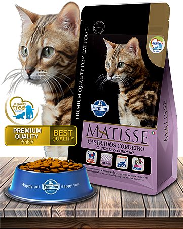 Ração Seca Farmina Matisse Cordeiro para Gatos Castrados - 2kg