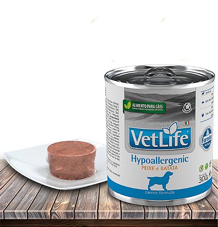 Ração Úmida Farmina Vet Life Natural Canine Wet Hypoallergenic Peixe e Batata para Cães Adultos - 300 Gr