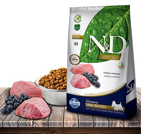 Ração Seca Farmina N&D Prime Canine Cordeiro & Bue Adult Mini Breeds para Cães Adultos de Raças Pequenas - 2,5Kg