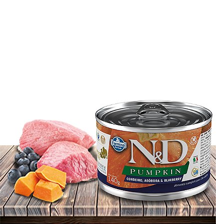 Ração Úmida N&D Canine Wet Pumpkin Cordeiro, Abóbora & Blue para Cães Adultos - 140Gr