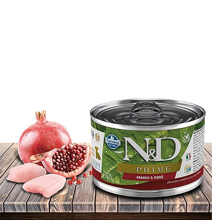 Ração Úmida Farmina N&D Wet Prime Canine Frango & Romã para Cães Adultos - 140Gr