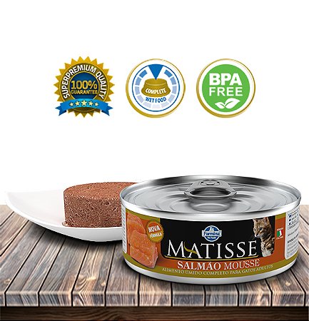 Ração Úmida Farmina Matisse Mousse Salmão para Gatos Adultos - 85gr