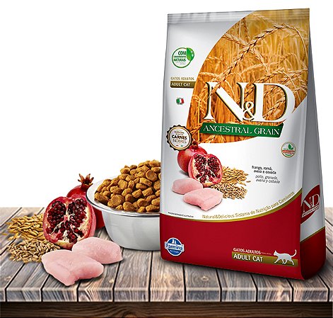 Ração Seca Farmina N&D Ancestral Feline Frango & Romã para Gatos Adultos - 1,5Kg