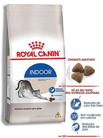 Ração Royal Canin Indoor para Gatos Adultos de Interior que Tendem a Fazer Menos Exercício - 1,5Kg
