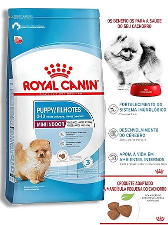 Ração Royal Canin Mini Indoor Puppy para Cães Filhotes de Raças Pequenas que Vivem em Ambientes Internos - 1kg