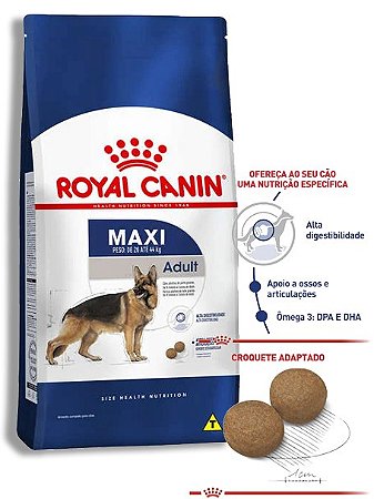 Ração Royal Canin Maxi Adult para Cães Adultos de Raças Grandes - 15Kg