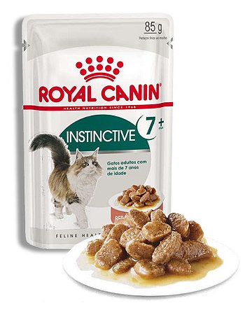 Ração Royal Canin Sachê Wet Health Nutrition Instinctive +7 para Gatos Adultos com Idade Superior a 7 anos - 85 Gr