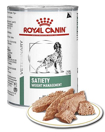 Ração Royal Canin Lata Veterinary Diet Satiety Support Wet para Cães Adultos Obesos - 410Gr