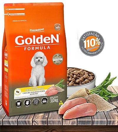 Ração Seca PremieRPet Golden Formula Mini Bits Peru & Arroz para Cães Adultos de Pequeno Porte - 1Kg