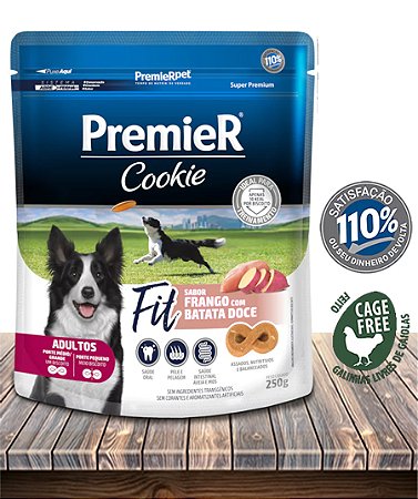 Biscoito PremieRPet Premier Cookie Fit Frango com Batata Doce para Cães Adultos - 250Gr