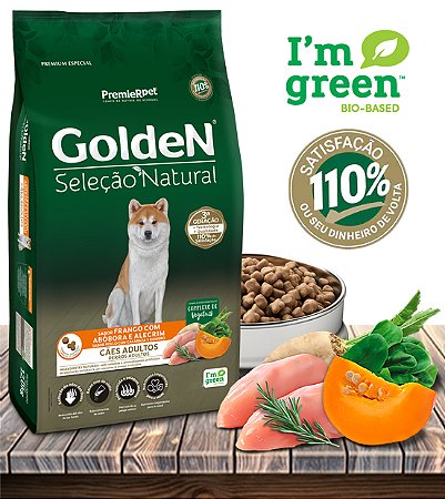 Ração Seca PremieRPet Golden Seleção Natural Frango, Abóbora e Alecrim para Cães Adultos - 3Kg